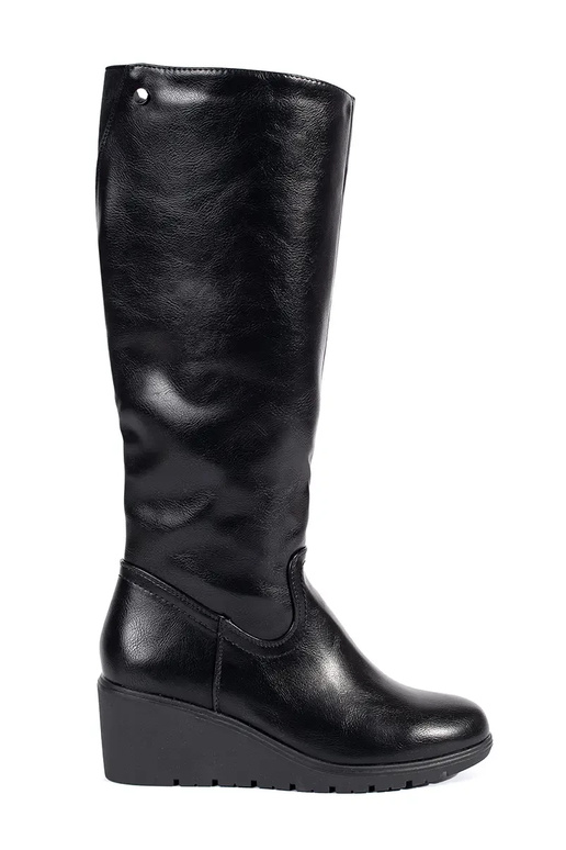schwarze Keilstiefel schwarze Keilstiefel