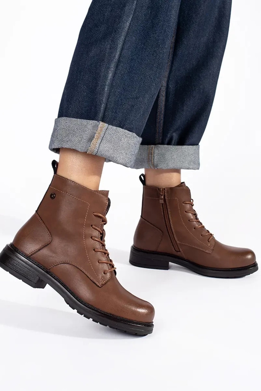 Braune Damen-Schnürschuhe von Sergio...