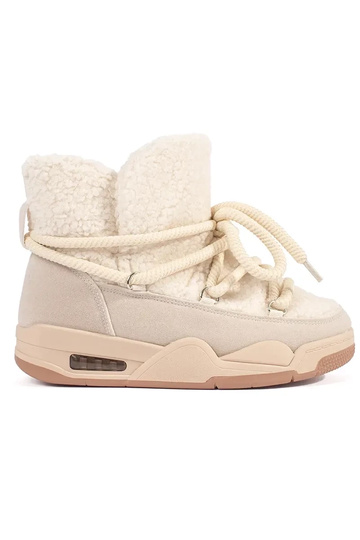 Beige Damen-Schneestiefel...