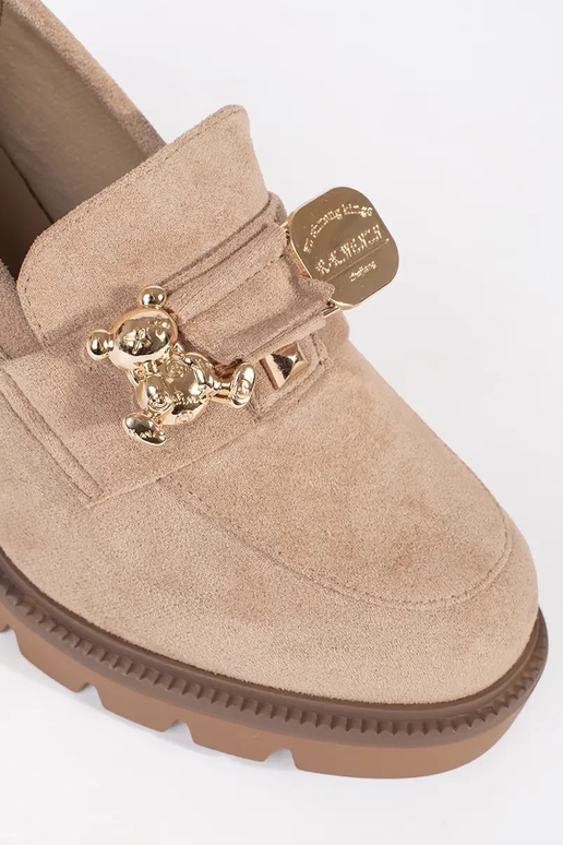 Sandfarbene Damen-Sneakers aus Wildleder Sandfarbene Damen-Sneakers aus Wildleder