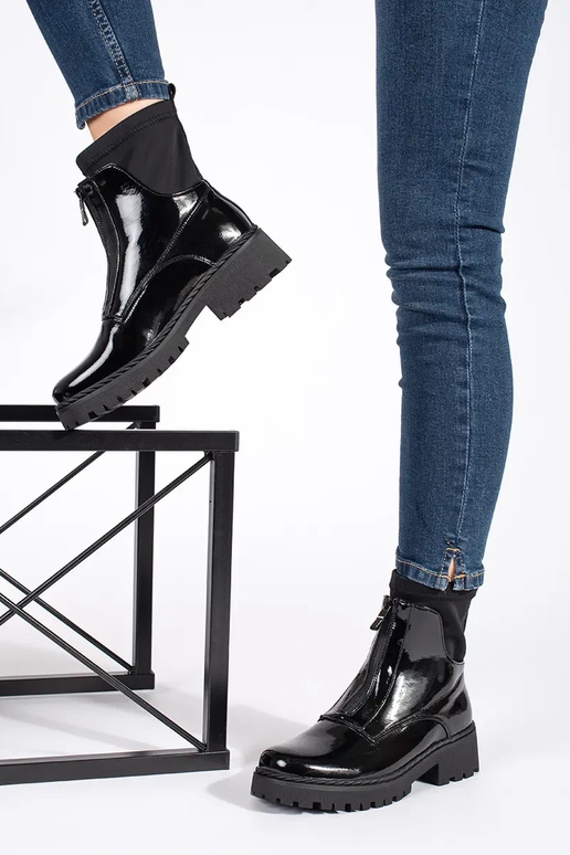 mit Lackeffekt schZuarze Farbe Frauen...