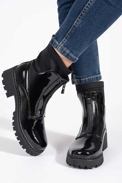 mit Lackeffekt schZuarze Farbe Frauen...