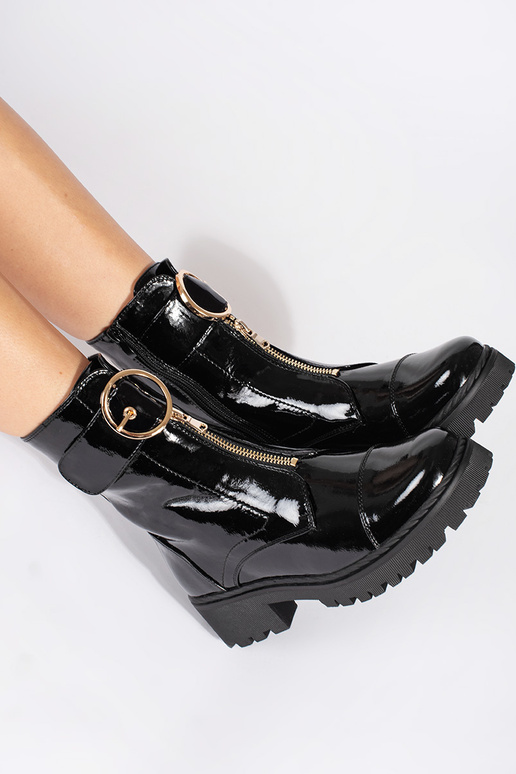 schZuarze Farbe lackiert Schuhe z...