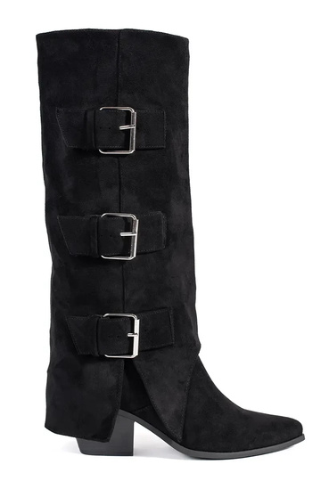 Schwarze Wildlederstiefel...