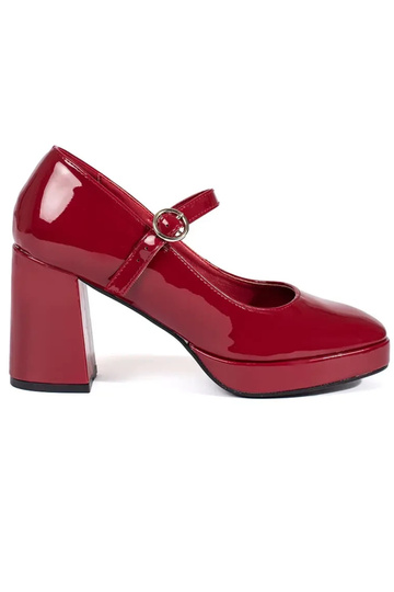 Rote Lack-Sneakers mit...