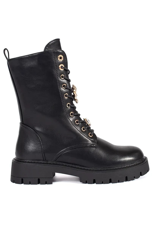 Schwarze Plateauschuhe zum Schnüren Schwarze Plateauschuhe zum Schnüren