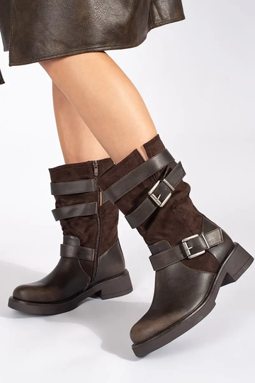 Braune Damen-Halbschuhe mit... 2