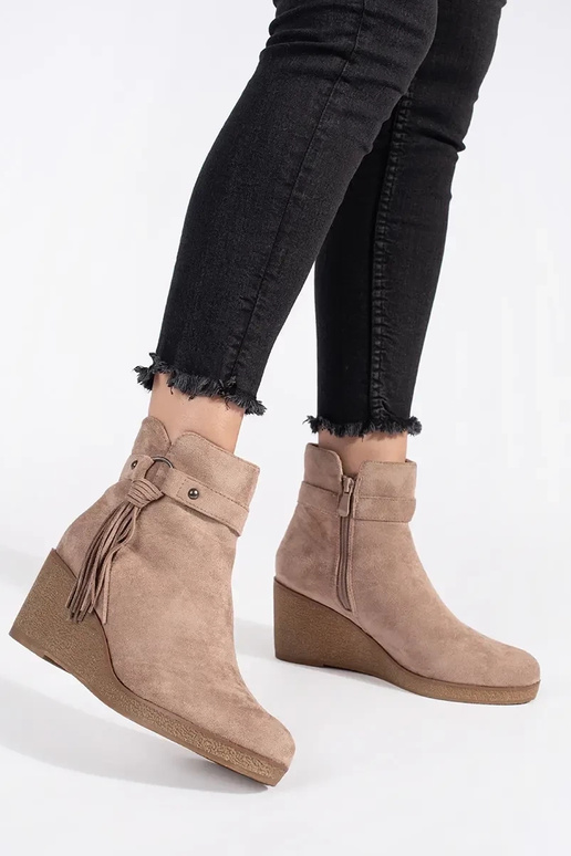 aus INildleder Beige Frauen Schuhe...