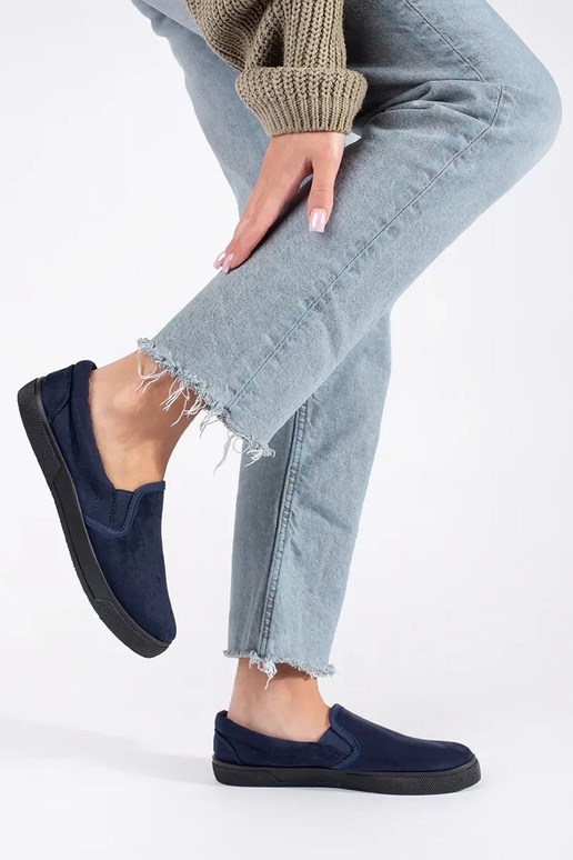 Blaue Slip-On Schuhe Blaue Slip-On Schuhe