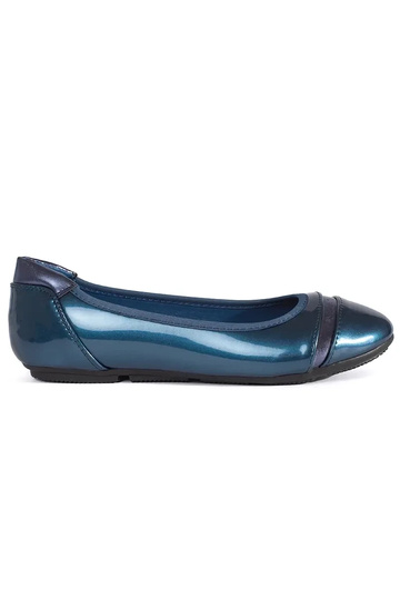 Blaue Metallic-Ballerinas