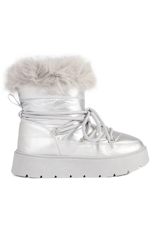 Silberfarbe Schneestiefel für Damen...