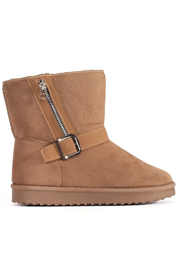 Beige Damen-Schneestiefel...