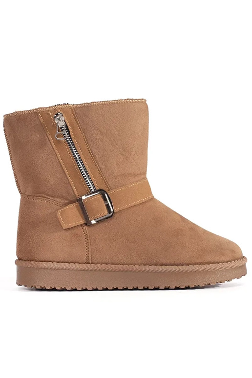 Beige Damen-Schneestiefel mit...