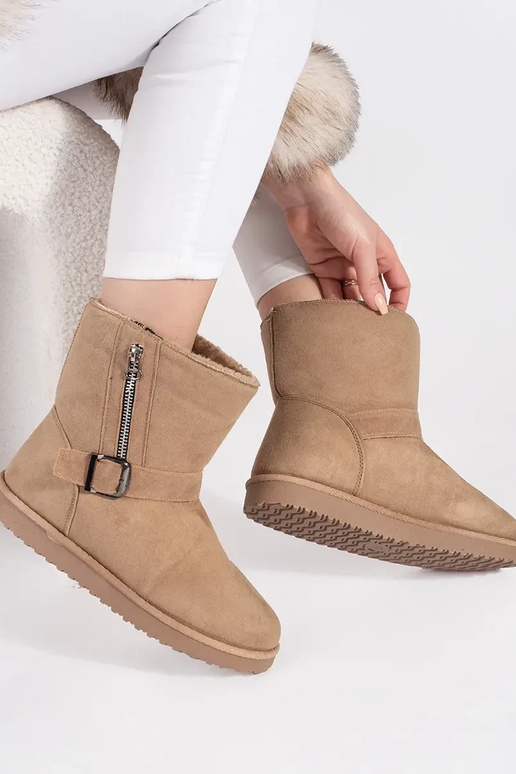 Elfenbeinfarbe Damen-Schneestiefel... Elfenbeinfarbe Damen-Schneestiefel...