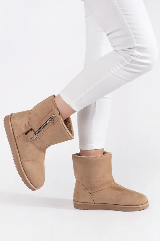 Elfenbeinfarbe Damen-Schneestiefel... Elfenbeinfarbe Damen-Schneestiefel...