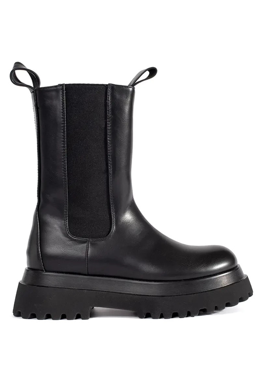 Schwarze hohe Chelsea-Boots mit... Schwarze hohe Chelsea-Boots mit...