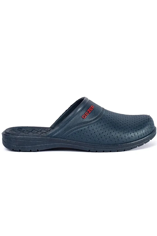 Blaue Slipper mit geschlossenen Zehen Blaue Slipper mit geschlossenen Zehen