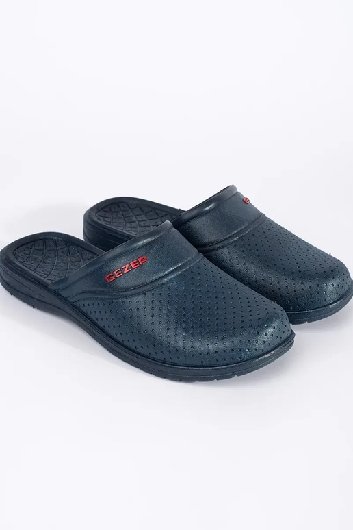 Blaue Slipper mit geschlossenen Zehen Blaue Slipper mit geschlossenen Zehen