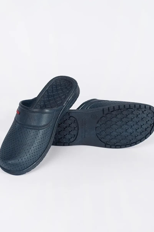 Blaue Slipper mit geschlossenen Zehen Blaue Slipper mit geschlossenen Zehen
