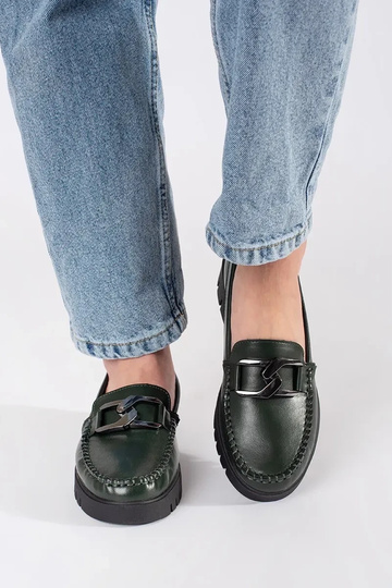 Chaki Plattform-Mokassins 2