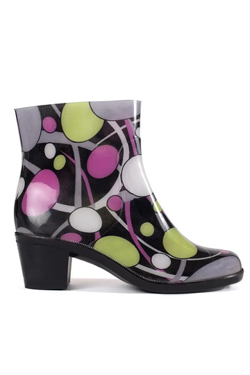 Punktierte Gummistiefel mit...