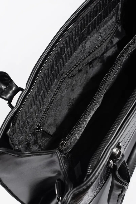 Schwarze mittelgroße Umhängetasche