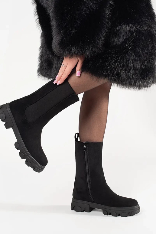 Schwarze Wildleder Chelsea Boots