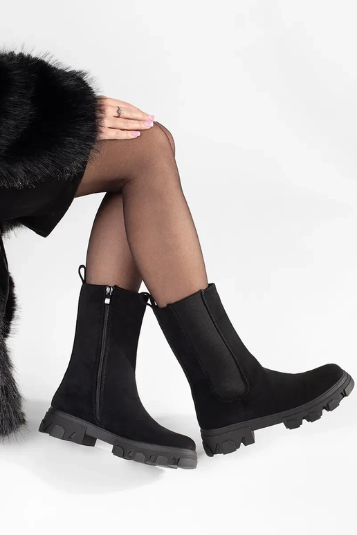 Schwarze Wildleder Chelsea Boots