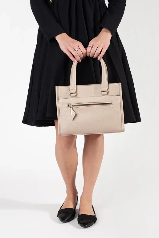 Elfenbeinfarbener Handtasche mit...