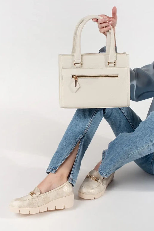 Helle Sandfarbene Handtasche mit...