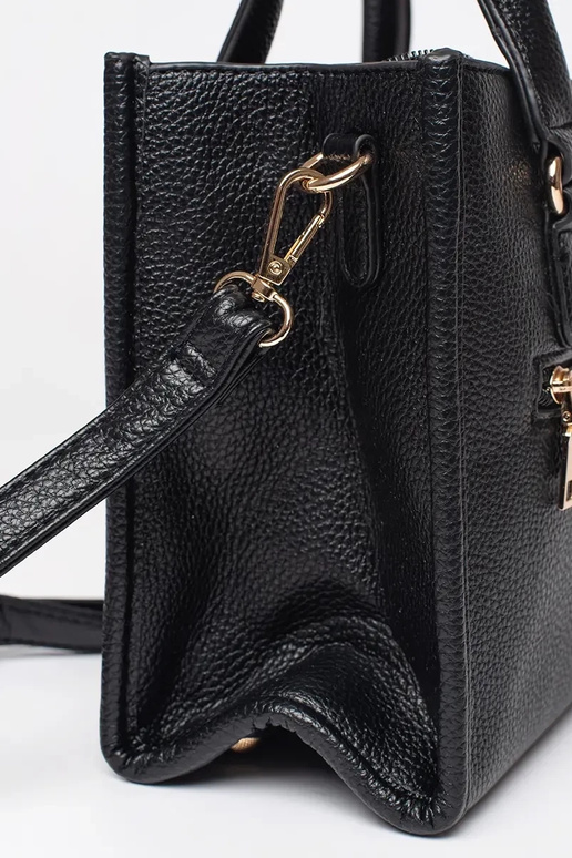 Schwarze Handtasche mit Reißverschluss Schwarze Handtasche mit Reißverschluss