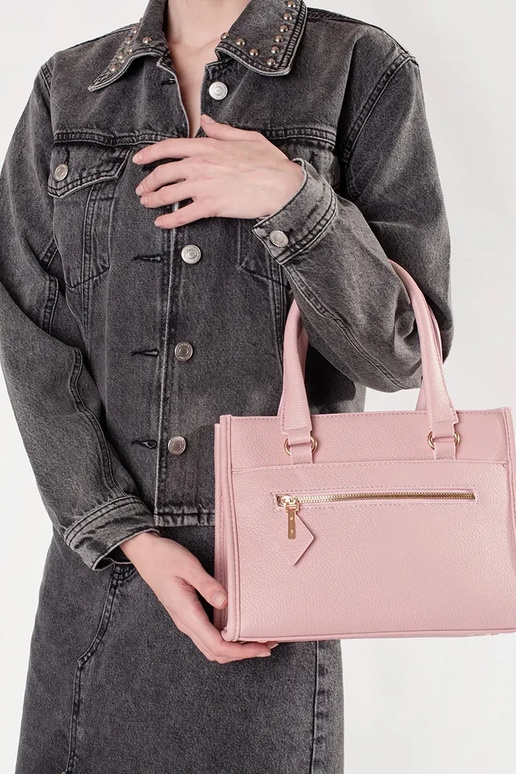 Rosa Handtasche mit Reißverschluss