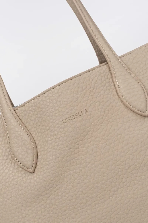 elfenbeinfarbene Shopper aus Kunstleder