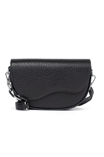 Schwarze Postbotenhandtasche