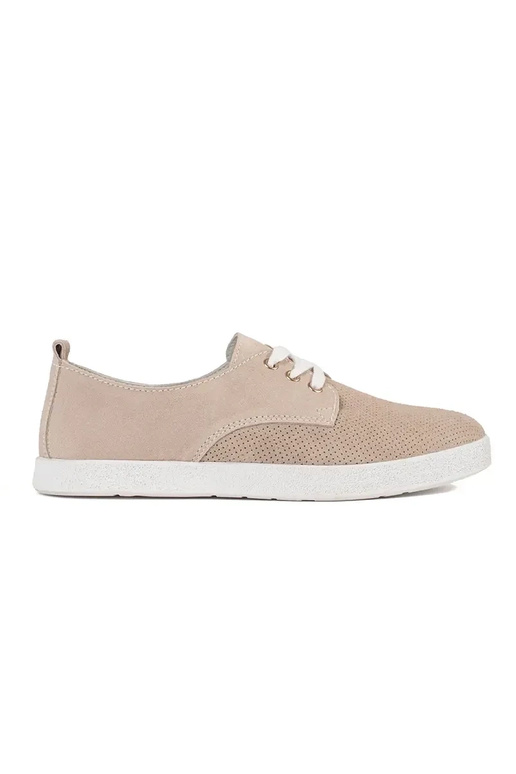 Sandfarbene Sportliche Schuhe aus... Sandfarbene Sportliche Schuhe aus...