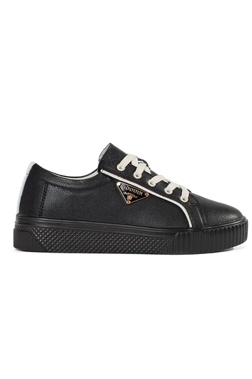 Schwarze Sneakers aus Leder...