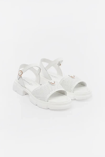 Weiße Sandalen mit Plattform 2