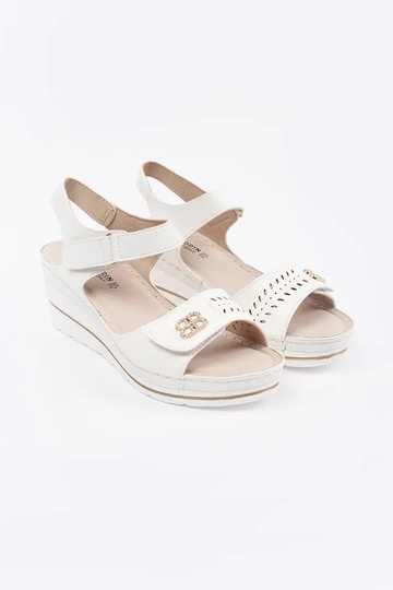 Weiße Wedgesandalen mit... 2