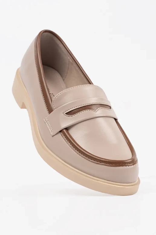 Elegante Damen Mokassins in Sandfarbe Elegante Damen Mokassins in Sandfarbe