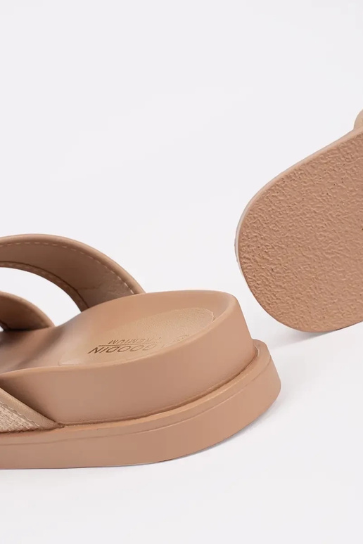 Lygiapadės Schlapfen sandfarben mit... Lygiapadės Schlapfen sandfarben mit...