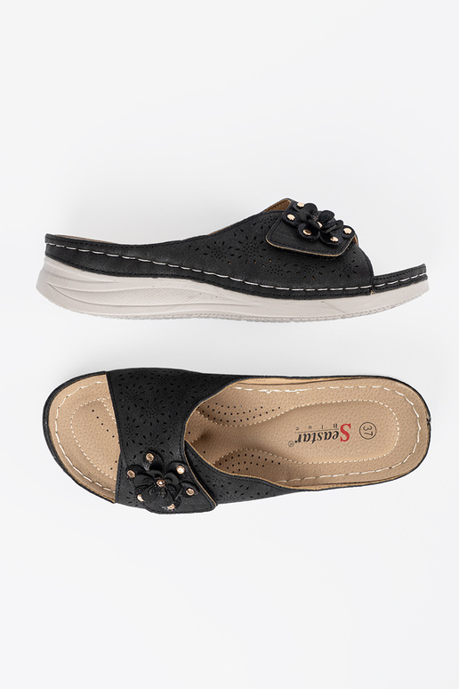 Damen Pantoletten mit dekorativen...