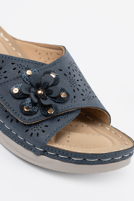 Damen Pantoletten mit dekorativen...