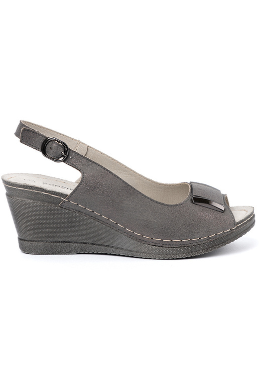 Graue Damen Sandalen auf Keil Graue Damen Sandalen auf Keil