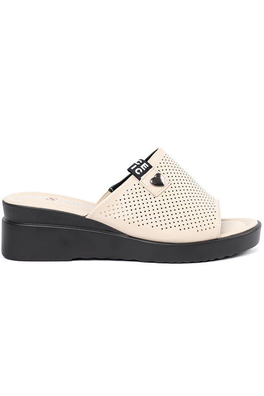 Damen Pantoletten mit Plattform in... Damen Pantoletten mit Plattform in...