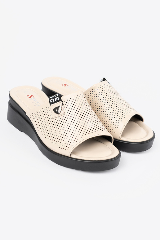 Damen Pantoletten mit Plattform in... Damen Pantoletten mit Plattform in...