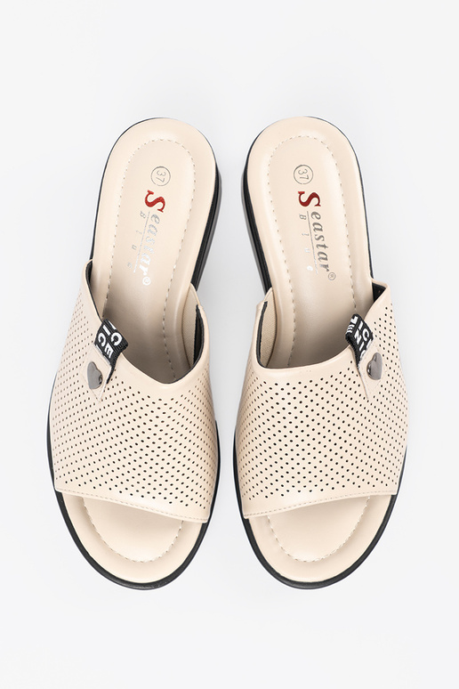 Damen Pantoletten mit Plattform in... Damen Pantoletten mit Plattform in...