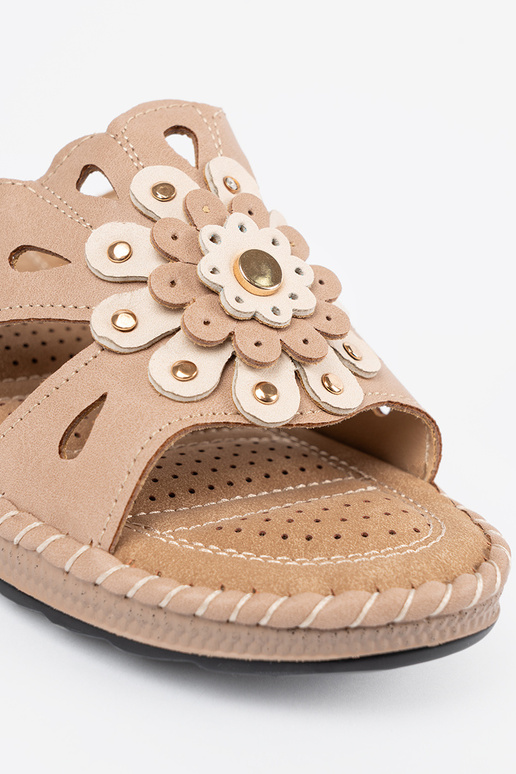 Damen Pantoletten mit dekorativen...