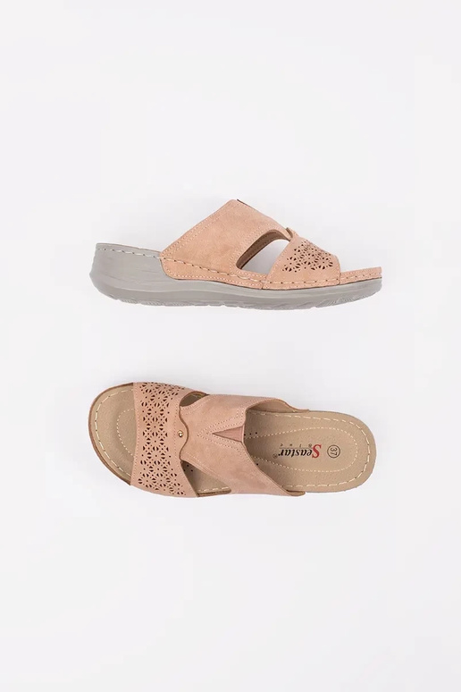 Schlapfen mit niedrigem Keil in...