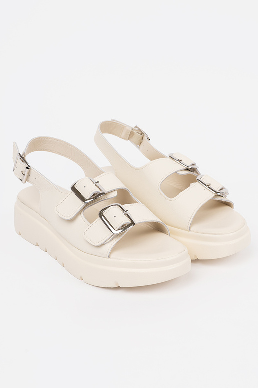 Sandfarbene Klassik-Sandalen mit... Sandfarbene Klassik-Sandalen mit...