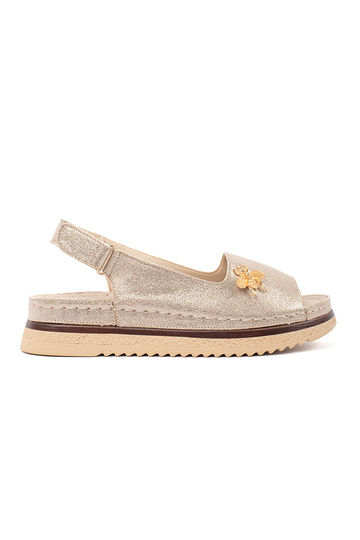 Goldfarbene Sandalen mit...